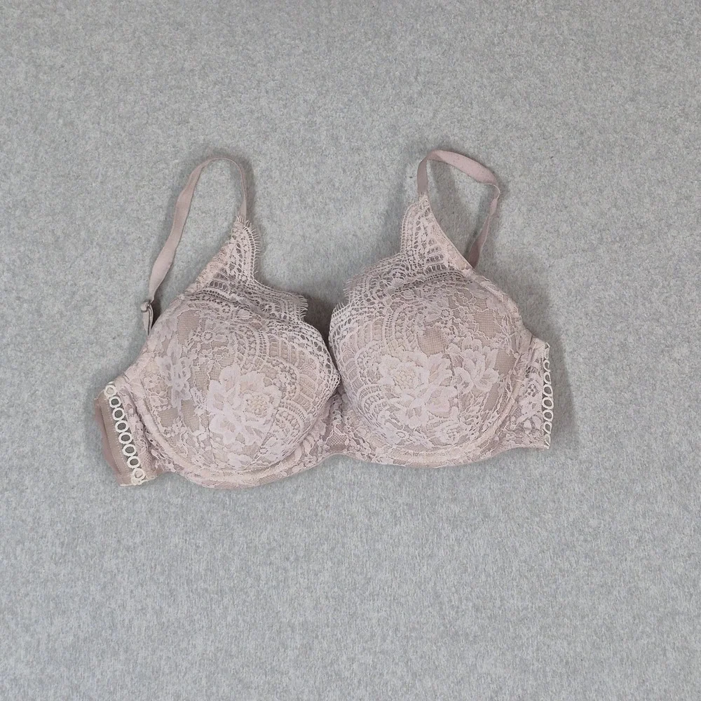 Victoria's Secret Women Bra 34D Pink Floral Dream Angels Lined Demi Underwired